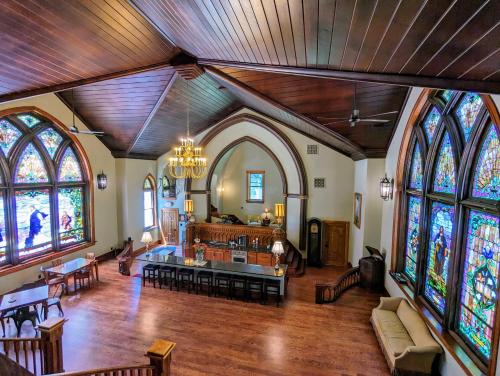 an aerial view of a church with stained glass windows at Gothic Heights Inn in Clifton Heights