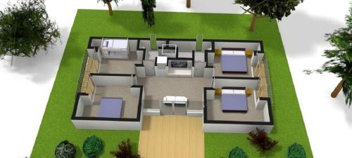 a rendering of a house with grass at Kina Retreat - Luxury Nelson Getaway in Tasman
