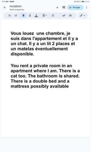 une capture d'écran d'un téléphone portable avec un message textuel dans l'établissement Calme et écologie aux portes de Paris, à Ivry-sur-Seine