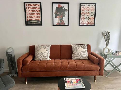 Zona de estar de Gorgeous Flat 10 Min Walk to Stadium FREE parking