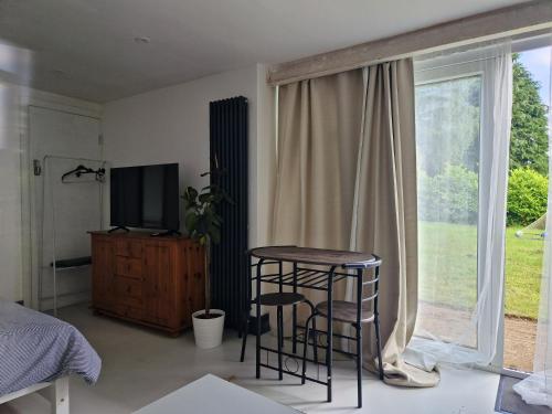 TV a/nebo společenská místnost v ubytování Garden Apartment, sleeps 4