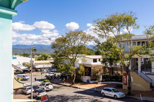 an aerial view of a street in a city at CASA PAPAYA Adults Only Apartment in Port Douglas
