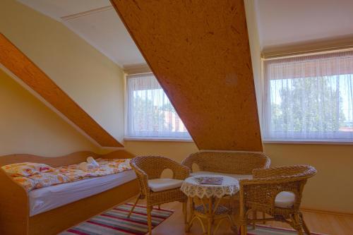 Ένα ή περισσότερα κρεβάτια σε δωμάτιο στο Beautiful accommodation with garden