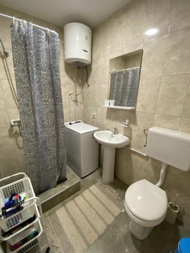 a bathroom with a toilet and a sink at Apartman Plužine in Plužine