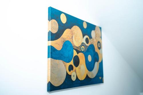 a close up of a painting on a wall at Romano's Luxury Stay b&b Bari in Bari
