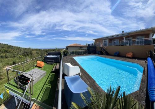 Résidence Tozza Alta - Superbe maison avec piscine & spa , et autres prestations avec vue mer et montagnes MAE-1424