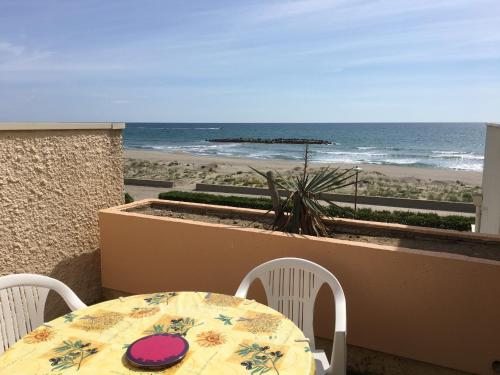 Le Barcarès, studio pour 2, terrasse, parking, animaux bienvenus, accès direct plage