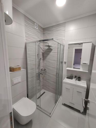Koupelna v ubytování Apartmani Uroš Trebinje