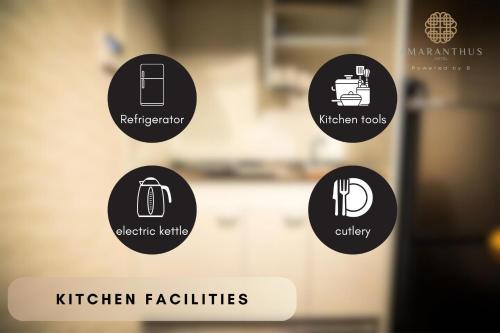 a set of icons for kitchen facilities and kitchen appliances at Hotel Amaranth Kyoto Gojo - Vacation STAY 19866v in Kyoto
