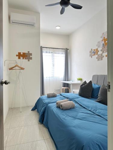 Postel nebo postele na pokoji v ubytování BM大山脚 Double Storey Terrace Autocity Alma Aeon Jusco Nearby