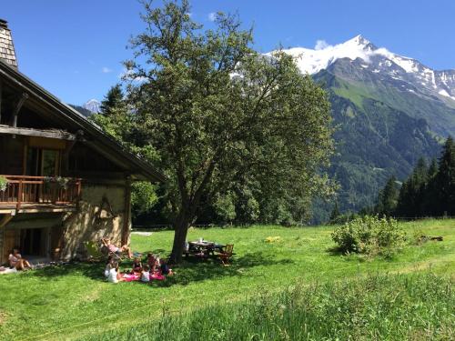 La ferme des ours - sur les pistes, vue Mont-Blanc