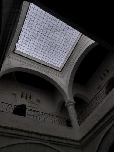 a skylight in the ceiling of a building at Youth Hostel Tarbiaat 44 in Tetouan
