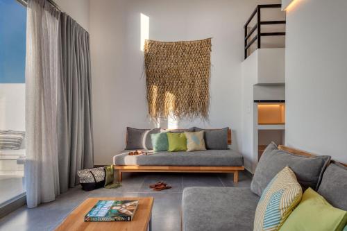 Χώρος καθιστικού στο Gaia luxury loft