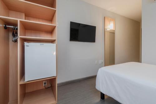 a bedroom with a bed and a flat screen tv at Ibis Foz do Iguaçu in Foz do Iguaçu