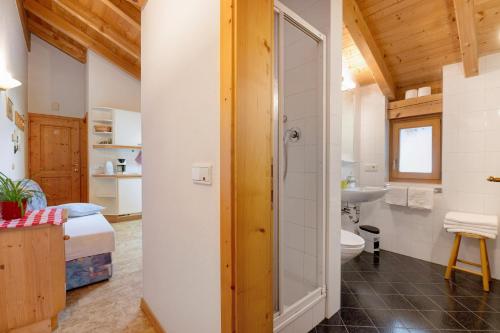a bathroom with a toilet and a sink at Friedheim Appartments in Sarntal