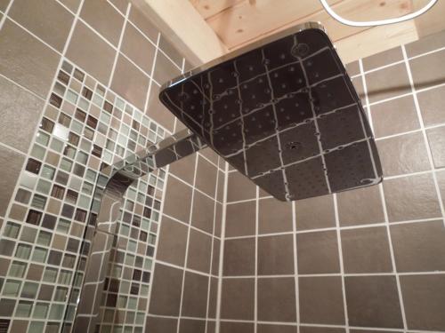 Koupelna v ubytování Blockhaus Bodefall