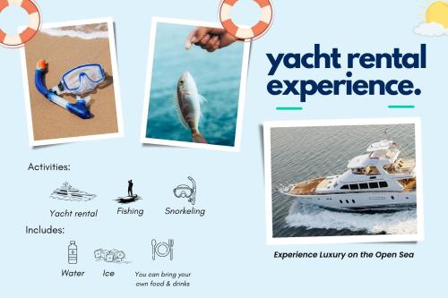 a screenshot of a yacht rental experience webpage at NEW Nautico with Marina View and Rooftop Pool plus Gym in Puerto Vallarta