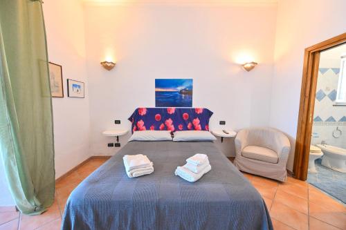 Ένα ή περισσότερα κρεβάτια σε δωμάτιο στο Casa vacanze Nausicaa