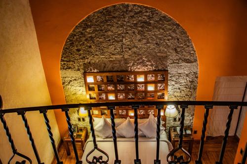 a view from the balcony of a restaurant at Hotel Boutique Casona de la China Poblana - Adults Only in Puebla