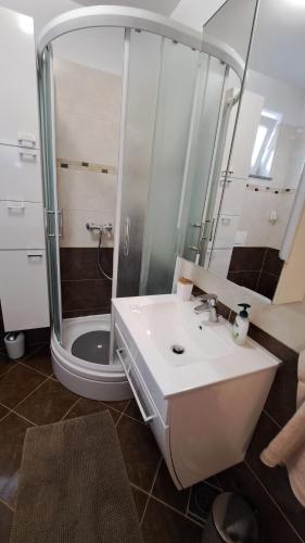 Koupelna v ubytování Apartman Seaside