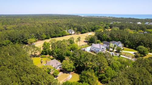 an aerial view of a large house with a large yard at Tranquil by the Sea home by Peace Vacations in Georgetown