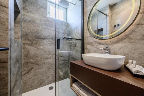 Koupelna v ubytování Hotel Malin