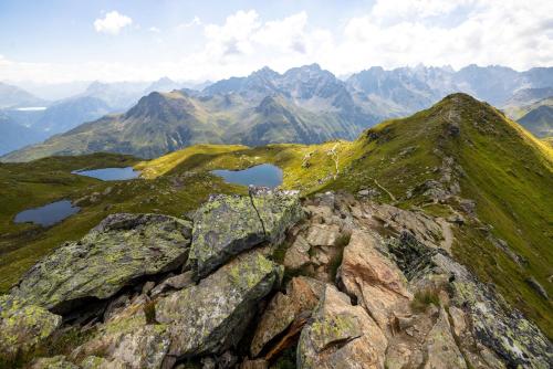 a view from the top of a mountain with mountains at Haus Haas in Vandans
