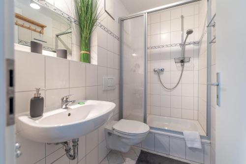 Phòng tắm tại Ferienwohnung Ostseetraum
