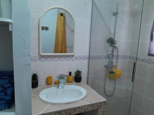 Koupelna v ubytování Appartement cosy à Saint-Joseph - 44 m² avec terrasse