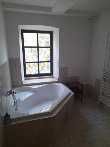Koupelna v ubytování Apartmán Vyhlídky