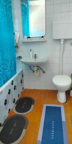 ein Badezimmer mit Waschbecken und Toilette in der Unterkunft Apartman Ana in Nova Varoš