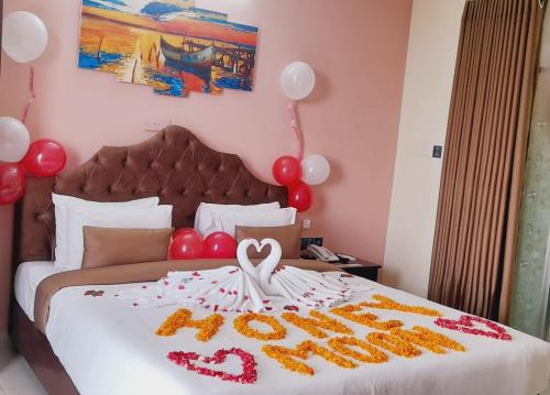 Ένα ή περισσότερα κρεβάτια σε δωμάτιο στο Hotel Beach Park
