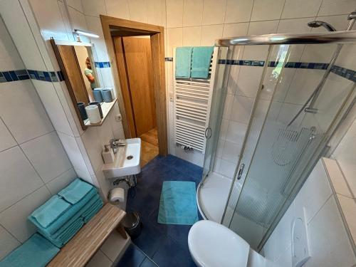 Ванна кімната в Ferienwohnung Alpenblick