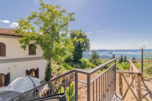 a view from the balcony of a house at Lake Lovers Lodge in Montefiascone