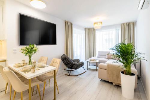 Ruang duduk di Apartamenty Centrum Rewal