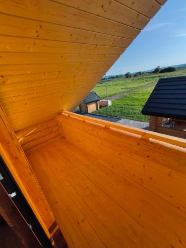 a view from the roof of a wooden house at Drevenice Rapovce Novolandia in Rapovce