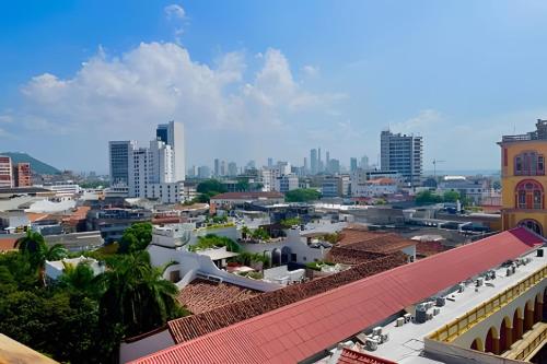 a view of a city with tall buildings at 704 Puesta de sol apto en Cartagena in Cartagena de Indias