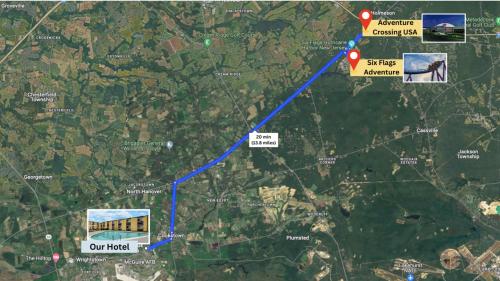 a map of the proposed route for the upgrade at Ramada by Wyndham Harrisburg/Hershey Area in Harrisburg