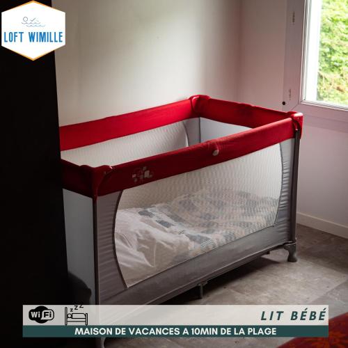 Katil atau katil-katil dalam bilik di Loft Spacieux à Wimille, Proche de Nausicaa et des Plages, 8 couchages