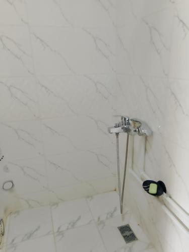 a bathroom with a shower with a sink and a shower at Rubina Bed and Breakfast in Tatʼev