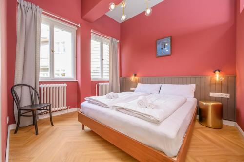 Cama o camas de una habitación en Palais Palffy Suits