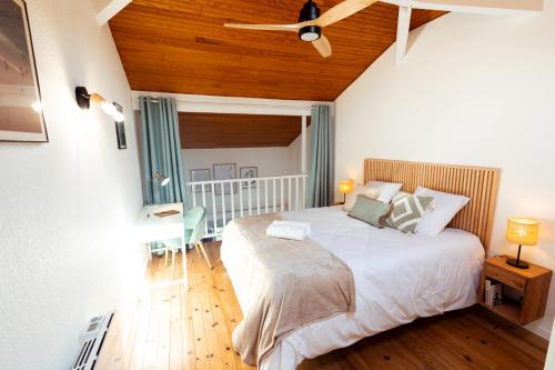 En eller flere senge i et værelse på Les Balcons du Golfe - Cozy & moderne Moliets Plage