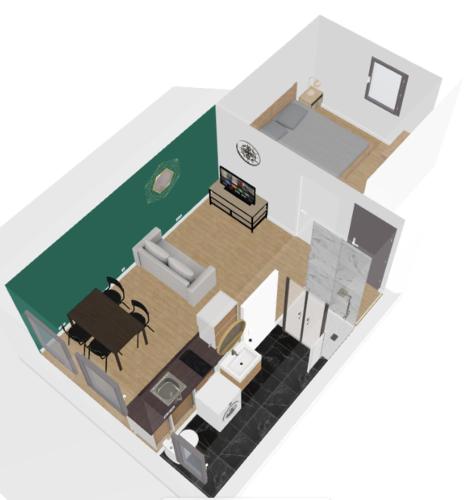 - un salon avec un canapé dans l'établissement L'Art Déco - Home Homy, à Carhaix-Plouguer