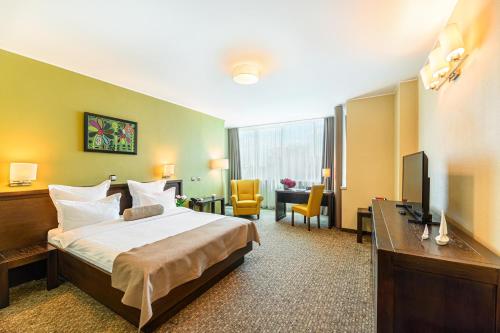 Телевизор и/или развлекательный центр в Vega Hotel