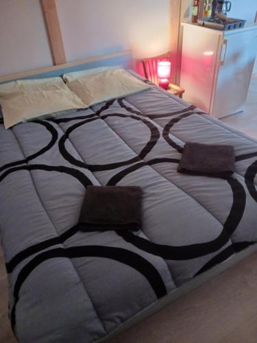 un lit avec deux oreillers dessus dans une chambre dans l'établissement Harmonie Spirit 9, à Rauret