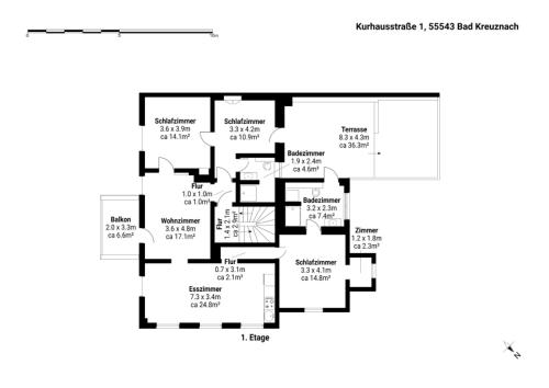 a floor plan of a house at Apart You I Oldtown River Retreat #1 in Bad Kreuznach