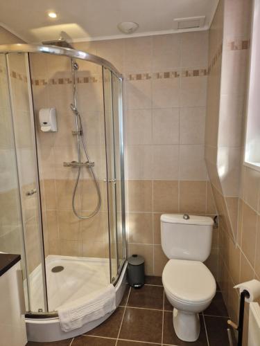 Koupelna v ubytování Hotel Bal