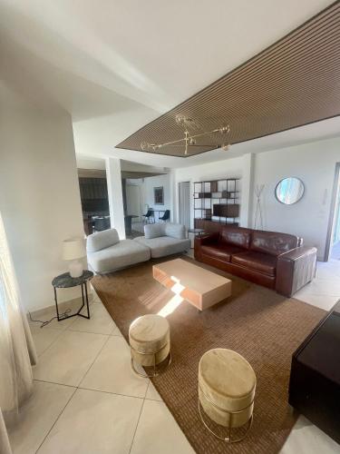 a living room with a couch and a table at Casa di Giulia in Lovere