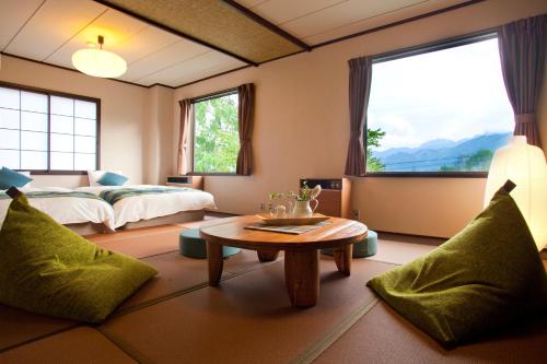 O zonă de relaxare la Hotel Hakuba Berghaus