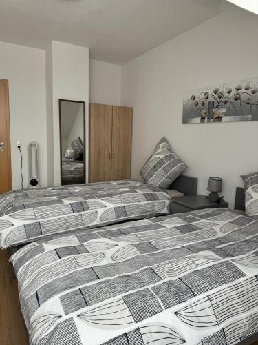 Katil atau katil-katil dalam bilik di Moderne Wohnung in Eutritzsch